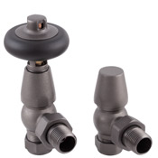 Kingsgrove Angled Thermostatic Radiator Valve Pewter Range