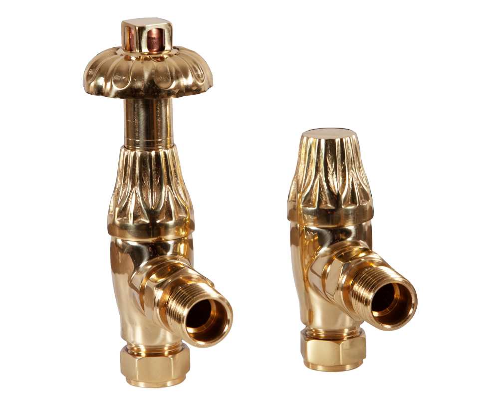 Crocus Thermostatic Valve in Brass Lacquered
