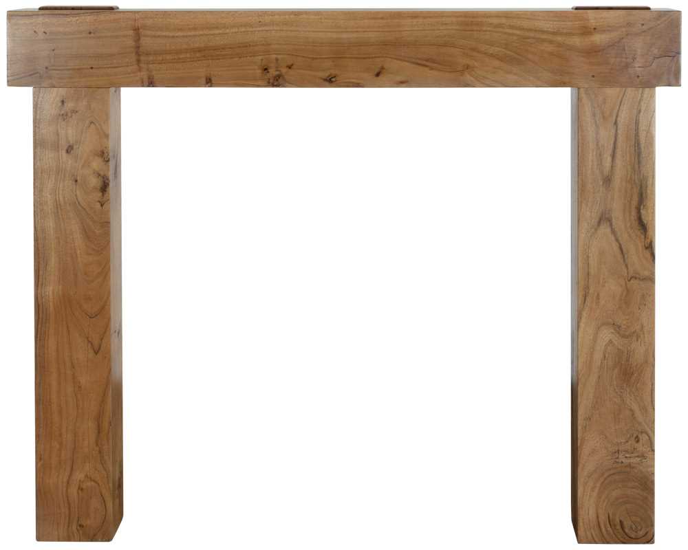 New York distressed solid acacia fireplace surround
