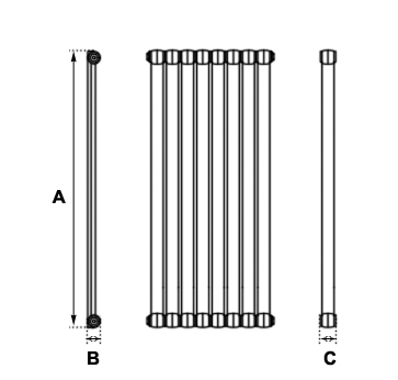 Bellingham Cast Iron Radiator Measurements