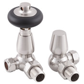 Kingsgrove Corner Thermostatic Radiator Valve Satin Nickel Range