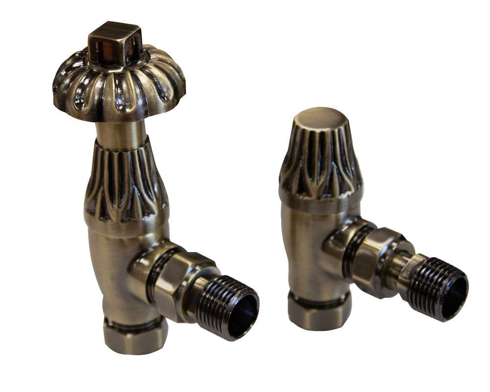 Crocus Thermostatic Valve in Antique Brass Lacquered