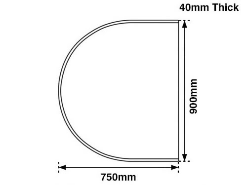 travertine curved stove hearth measurements