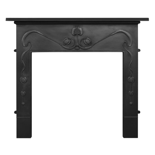 Art Nouveau Cast Iron Fire Surround Black Range