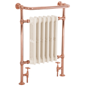 towel rail in copper finish with vellum sections