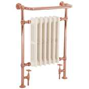 towel rail in copper finish with vellum sections