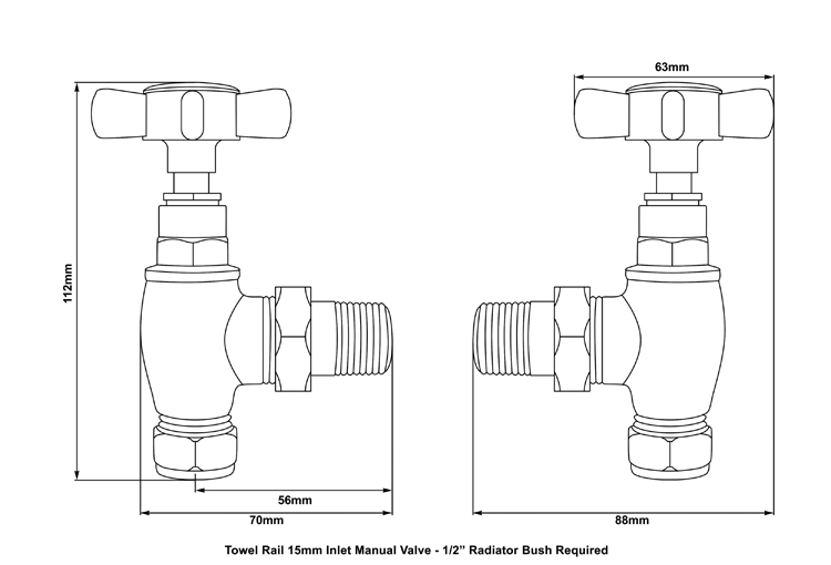Towel Rail Manual Valve Technical